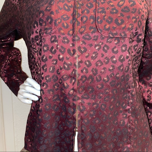 Maroon Animal Print Jacket - Picture 4 of 9